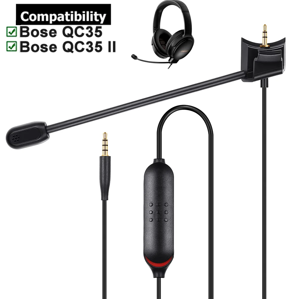 

Replacement Cable For Bose QuietComfort 35 II QC35 QC35II Headphones With External Microphone Mic Mute Switch