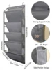 1pcs 5-Layer Over The Door Hanging Shoe Organizer, Gray Non-Woven Fabric Shoe Storage Hanging Bag,Hanging Shoe Rack 5