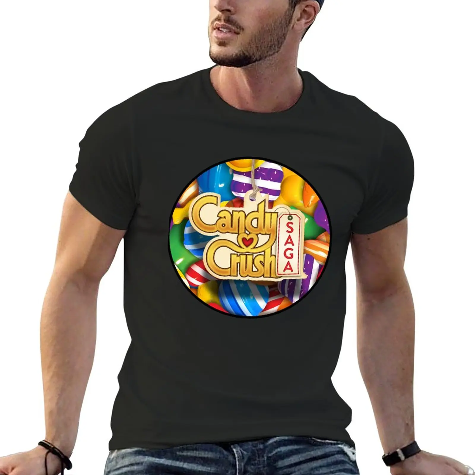 

New Candy Crush Logo Classic T-Shirt graphics t shirt Short sleeve tee vintage t shirt t shirts for men pack