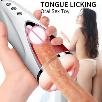 Male Automatic Masturbating Machine Tongue Oral Sex Toys Blowjob Licking Sucking Interactive Male Masturbator Sex Toys for Men 2