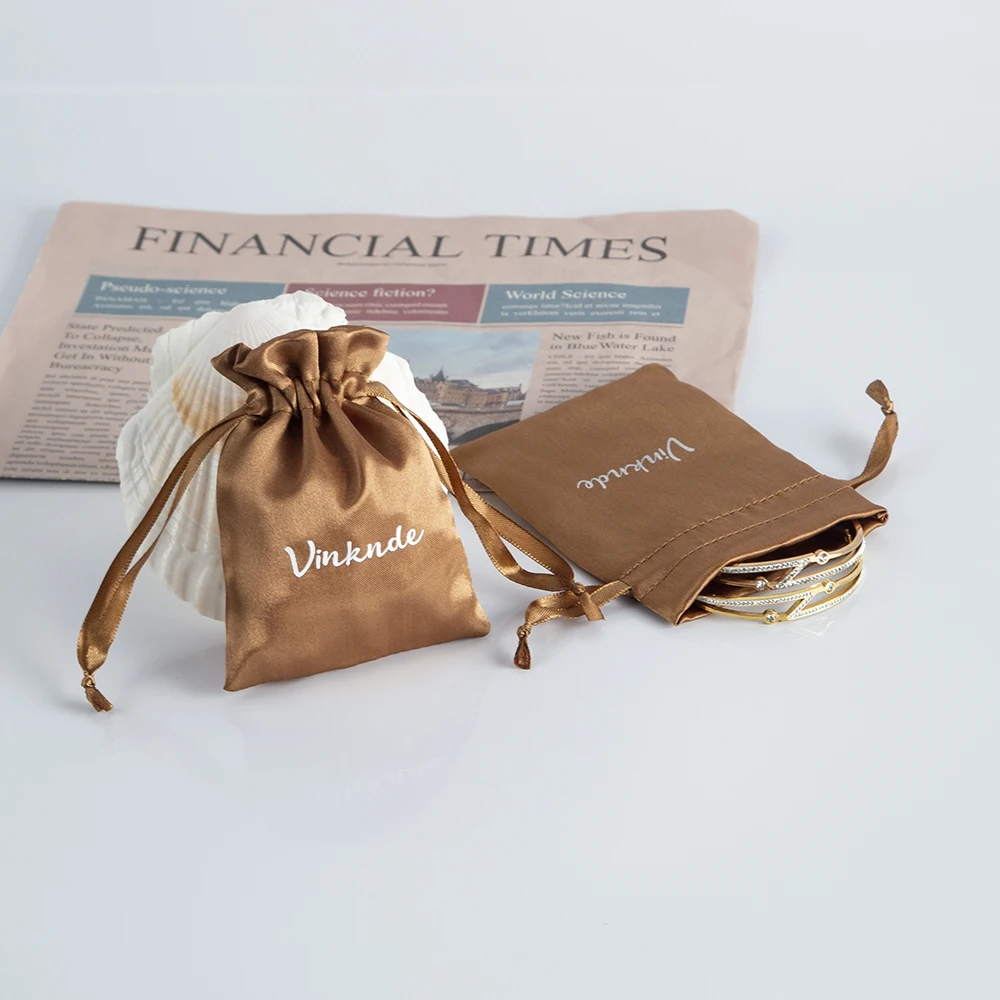 100pcs Silk Satin Gift Bag Custom Logo Drawstring Jewelry Packaging Bag Wedding Party Goodie Favors Cake Pouches Bags Present