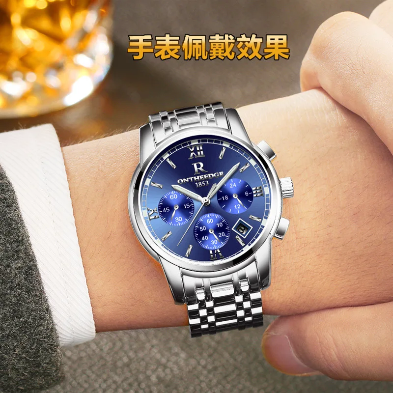 

New Authentic Watch Popular Men's Automatic Mechanical Watch Steel Band Hollow Fashion Watch Luminous Waterproof Men's Watch