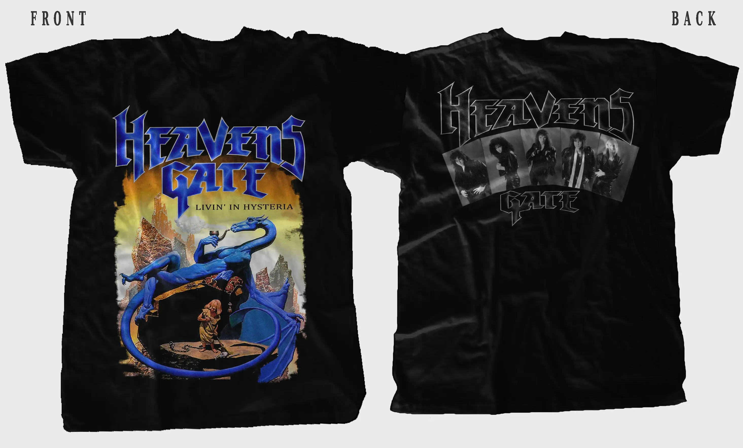 D T G 프린트 티셔츠, HEAVENS GATE Livin' in, 신제품 