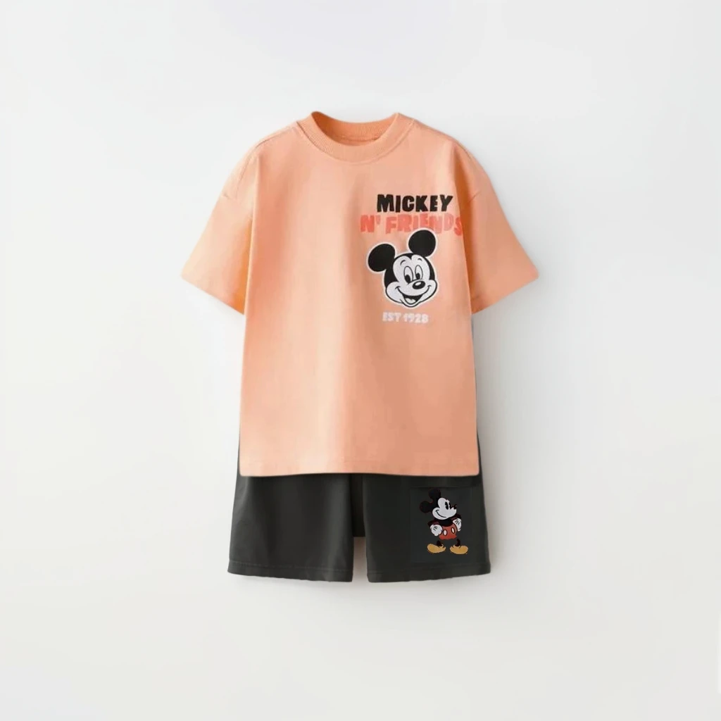Disney Cool Boy Clothes Designer Za Tops Summer Boy Children Outfits Short Sleeved T-shirt Sport Clothing Children Suit For Boy 6