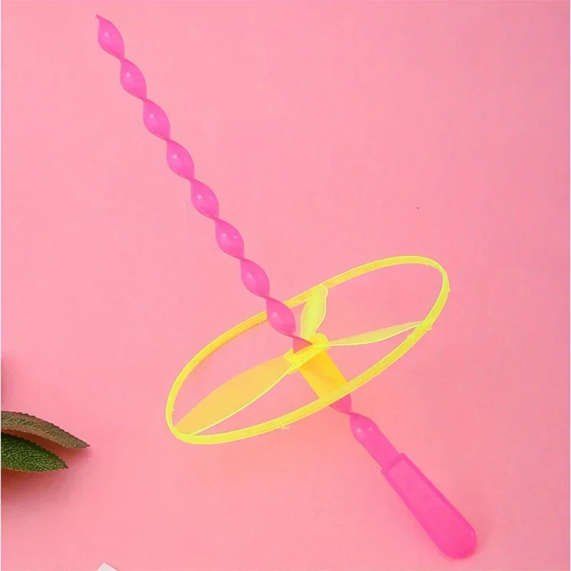 Hand Push Flying Fairy Bamboo UFO Dragonfly Childhood Spin Street Stall Toy Kindergarten Party Supplies Gift