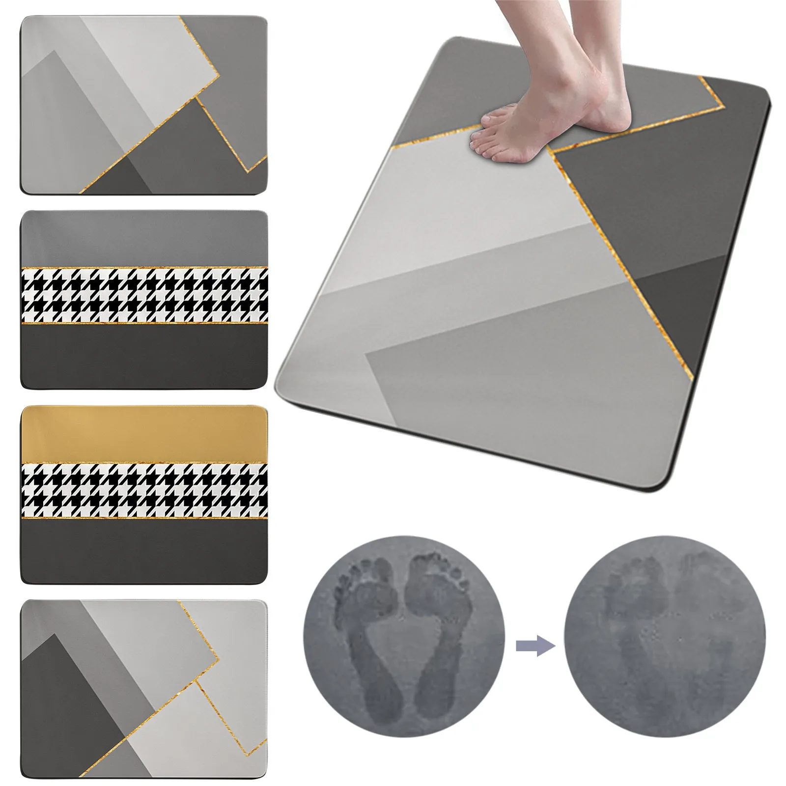 Super Absorbent Floor Mat Nonslip Soft Microfiber Memory Foam Bath Mat