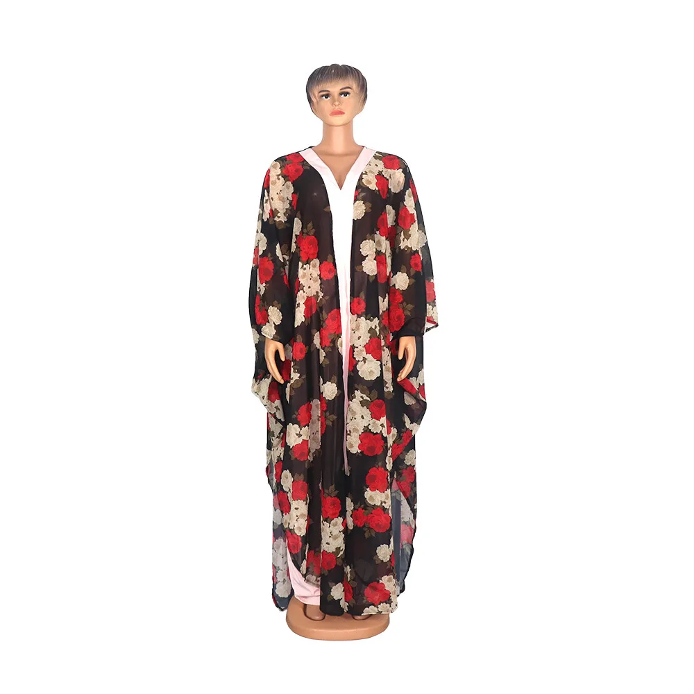 2 Piece Maxi Dress And Pants Sets Plus Size African Clothes For Women Tracksuit Kaftan Dresses Boubou Robe Vetement Femme 2023