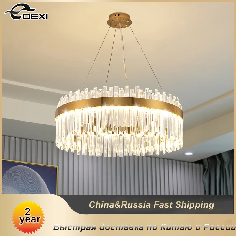 

Crystal Villa Chandelier Bedroom Living Hall Ceiling Lamp Children's Room Bar Lights Fixtures LED Three Color Lighting Device