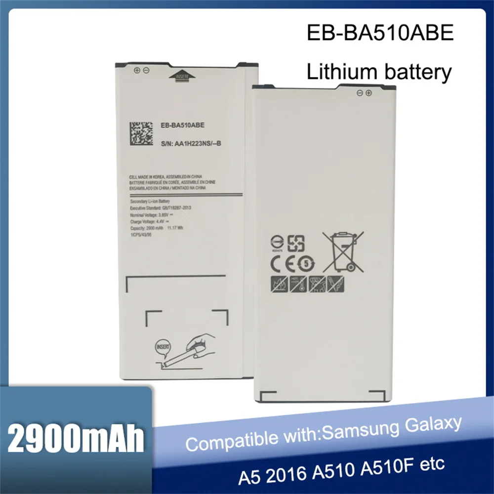 Batteria Originale Eb-Ba510Abe Eb-Ba510Aba Per Samsung Galaxy A5 2015 A5 2016 Eb-Ba520Abe A5 2017 Sm-A520F A5 2018 Sm-A510F A5100