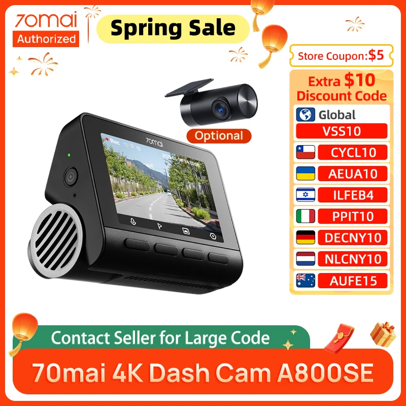 70mai 4K A800SE Car DVR Cost-effective with Super Night Vision