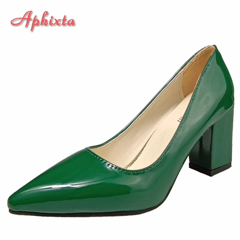 boom Pakistaans innovatie Green Shoes Womens Thick Heel | Green Leather Shoes Women | Dark Green  Shoes Women - New - Aliexpress