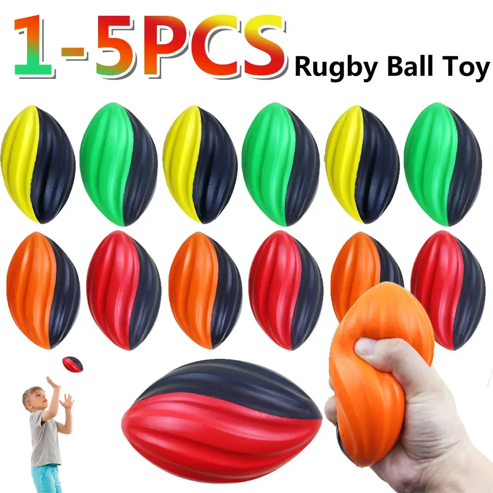1-5pcs Rugby Ball Toy Slow Rebound Spiral Rugby Ball For Training 5inch Solid Toys For Team Activities Reusable rugby ball