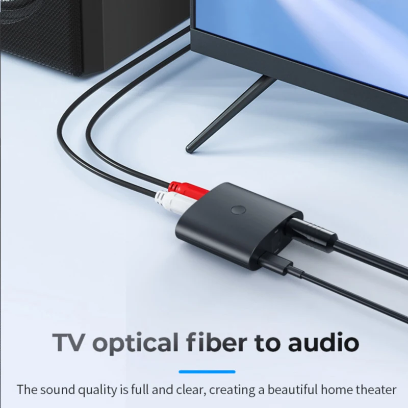 Digital to Analog Audio DAC Converter Spdif Optical Fiber Signal to 3.5MM 3.5 AUX 2 RCA Amplifier Decoder Bluetooth 5.0 Receiver