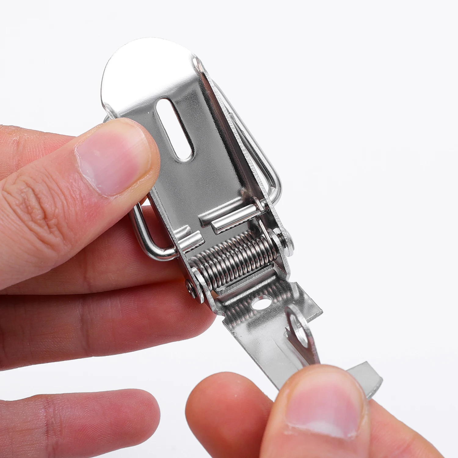 Duck Beak Spring Buckle Stainless Steel Latches Wooden Box Furniture Cabinet Door Lock Buckle Adjustable Hasp Lock Toggle Clamps