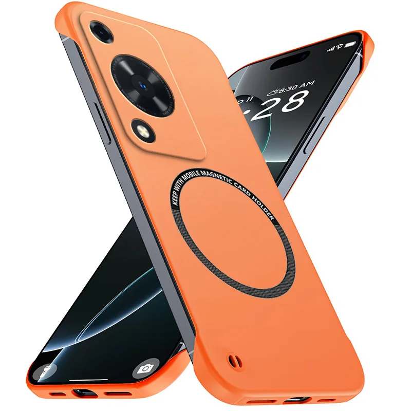 Magnetic Slim Frameless Phone Case - Matte Anti-Scratch Hard Cover, Shockproof Armor
