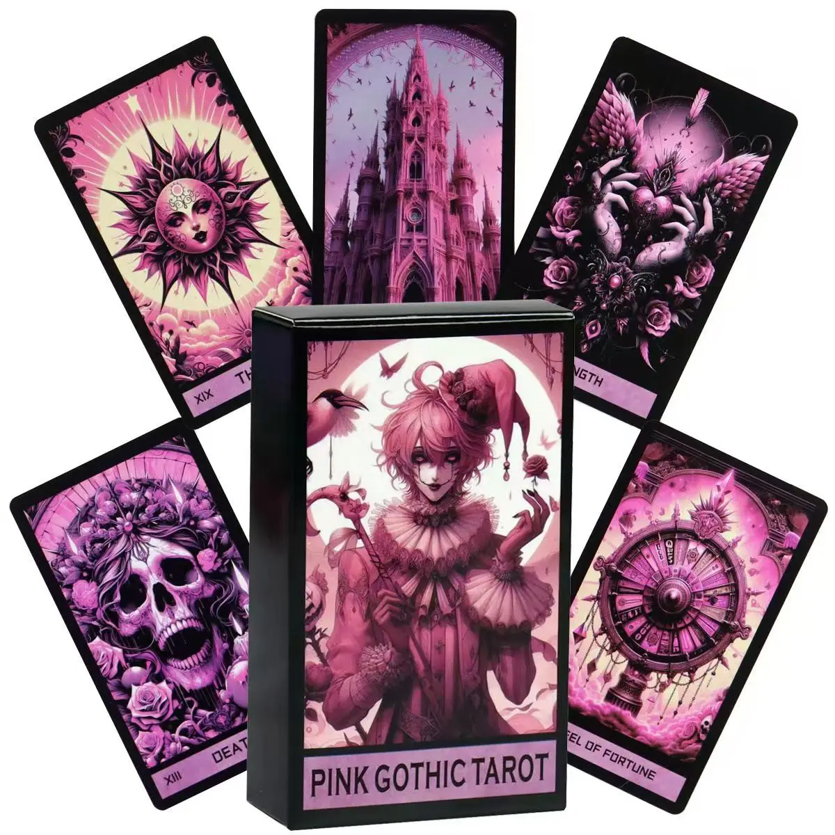 Pink Gothic Themed 78 Pcs Tarot Cards 10.3*6cm - AliExpress