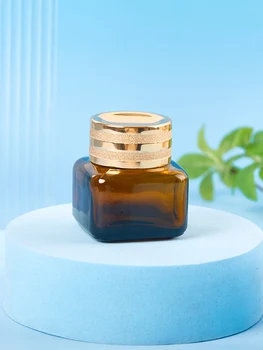 15g Empty Cream Jar Glass Eye Cream Bottle Brown Face Skin Care Mini Cosmetic Container Makeup Travel Portable - Thumbnail 7
