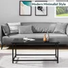 Black Coffee Table Simple Modern Rectangular Center Table Open Space Minimalist, Café Tables 6