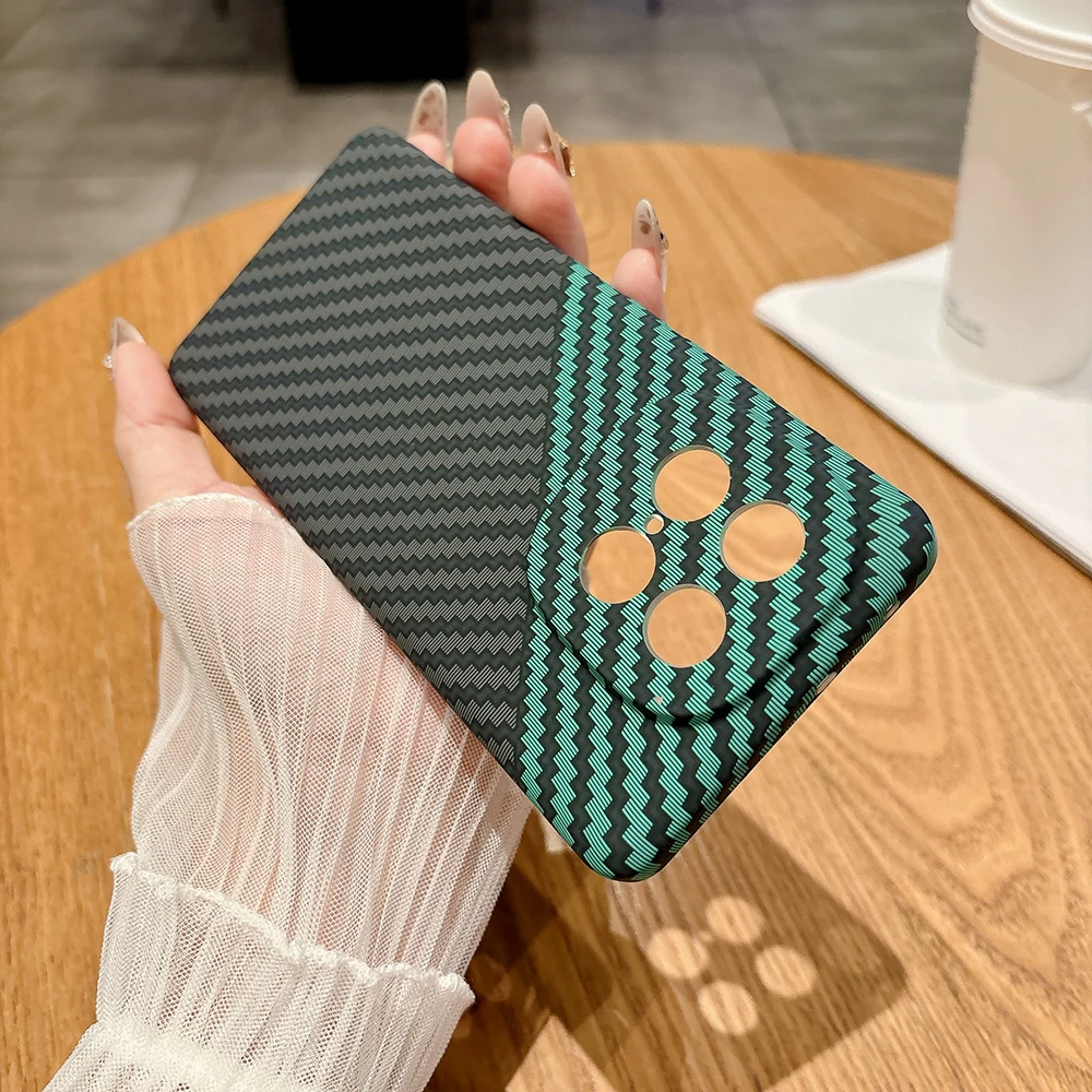 Slim Carbon Fiber Pattern PC Hard Phone Case with Camera Protection Cover
