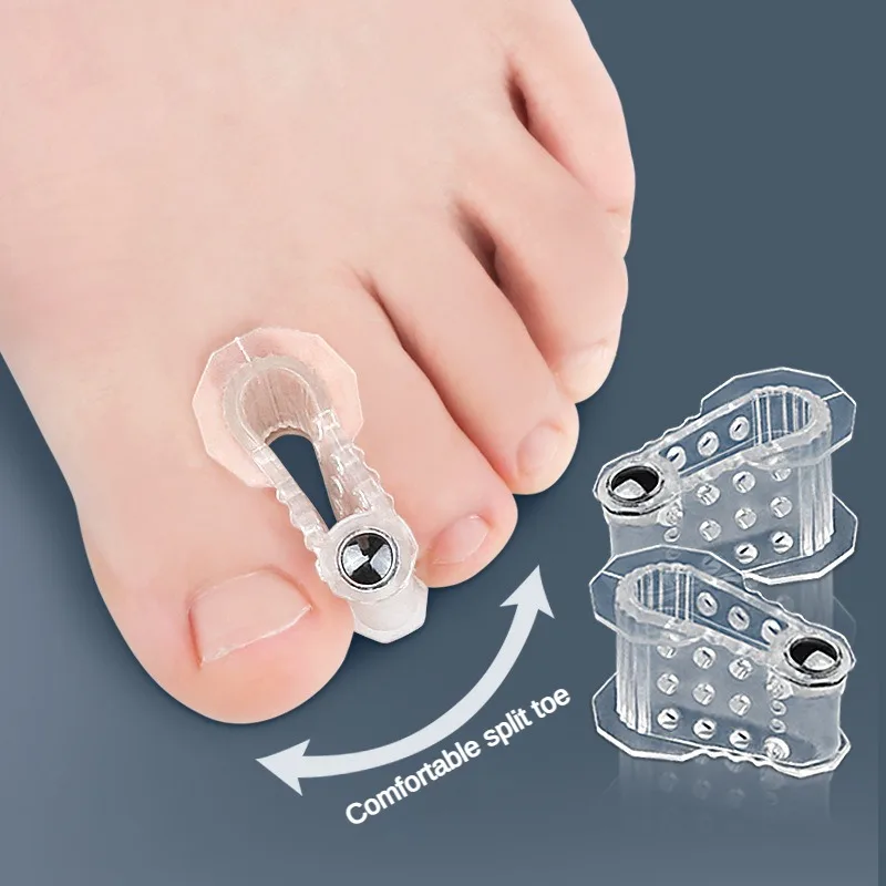 

2pcs Magnetic Toe Separator Feet Care Protector Silicone Toe Orthopedic Products Bunion Corrector Hallux Valgus For Pedicure