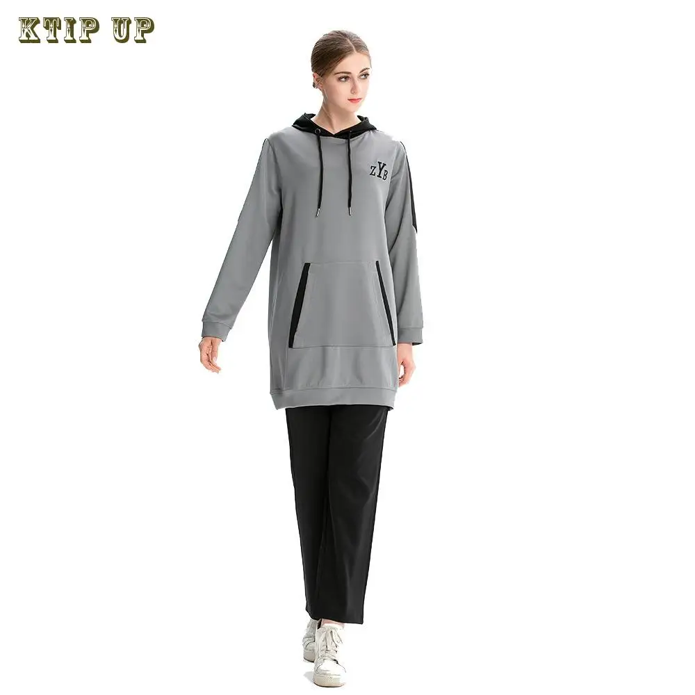 Islam Sport Tops Women Long Sleeve Sweatshirt Patchwork Muslim Clothes