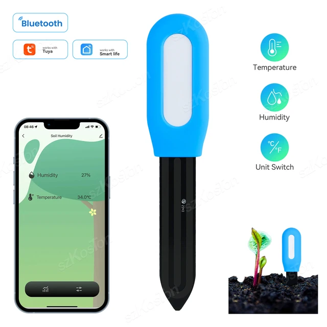 Tuya Smart Soil Tester Temperature and Humidity Meter Thermo Hygrometer Garden Automation Irrigation System Bluetooth-compatible