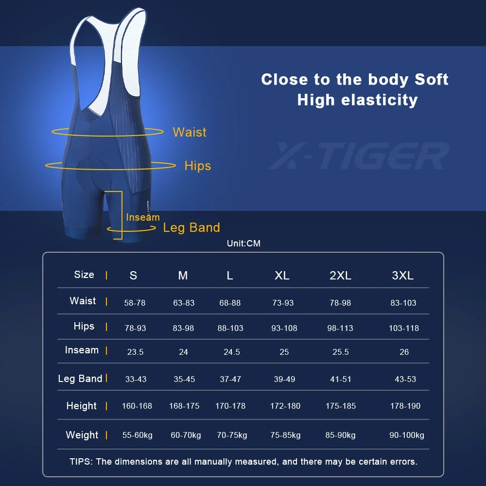 Cycling Bib Shorts Cycling Shorts X-TIGER Men's Pro Cycling Outdoor Shorts Summer Mesh Breathable Cool Pro Cycling Shorts High Density Foam Padded Road Bib