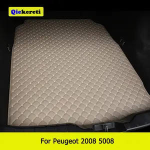 Polymères de coffre de voiture en cuir personnalisés, 7 places,  imperméables, tapis, boue, accessoires, KIT 5008, P87, 2017 ~ 2022 -  AliExpress