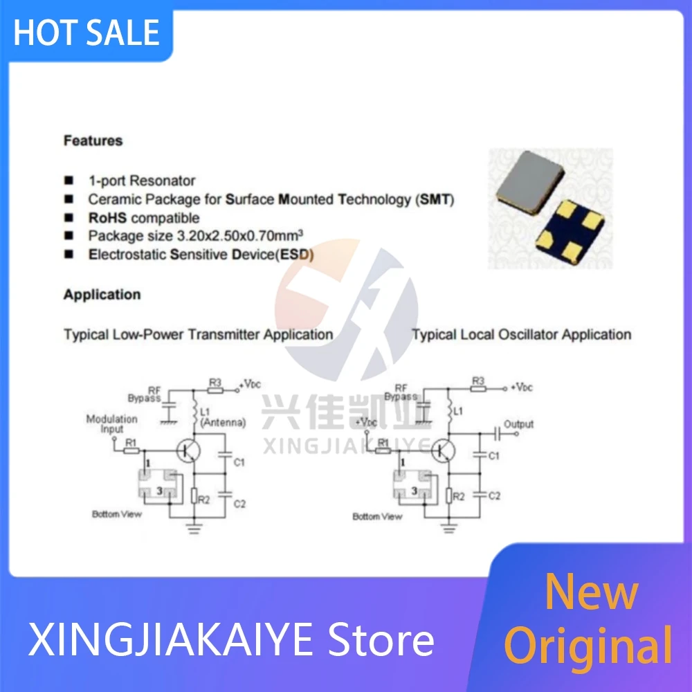 25PCS 3225 433M 3225 3.2X2.5MM 4PIN SMD SAW resonator R433 Acoustic Crystal Oscillator
