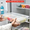 2 Pack Divided Vegetable Trays With Lids, Compartment Refrigerator Snack Boxes, Transparent Refrigerator Storage Boxes 3