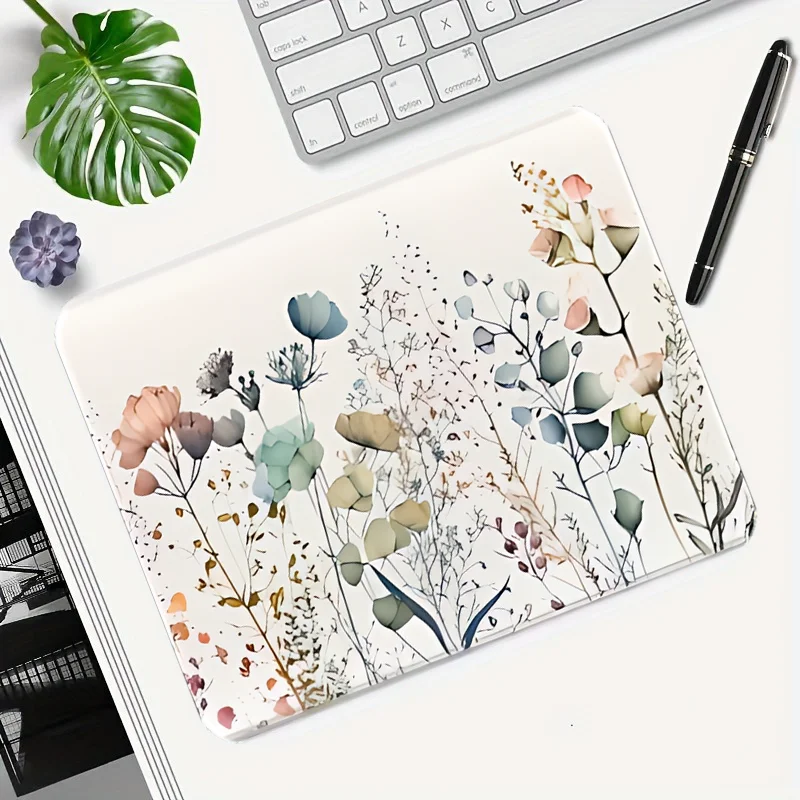 Stylish floral print mousepad, extended desk mat, 35.4x15.7in, long mousepad with non-slip rubber base, ideal for gamers, home o 2