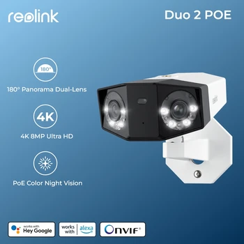 Reolink Duo 2 Series Dual Lens 4K PoE Security Camera 6MP WiFi Outdoor IP Cam 2K+ Battery Home Video Surveillance Cameras 1