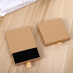 Elegant Jewelry Storage and Display Organizer Box - Solid Color Paper Gift Packaging for Necklaces, Rings, Earrings, and Bracelets (Papel Kraft)