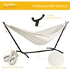 Double Hammock with 9ft Space-Saving Steel Stand includes Portable Carrying Case, 450 Pounds Capacity (Natural) hammock chair 4