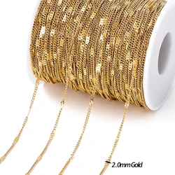 Radiant Gold-Toned Stainless Steel Beaded Chain for DIY Jewelry Creations (S4 Gold)