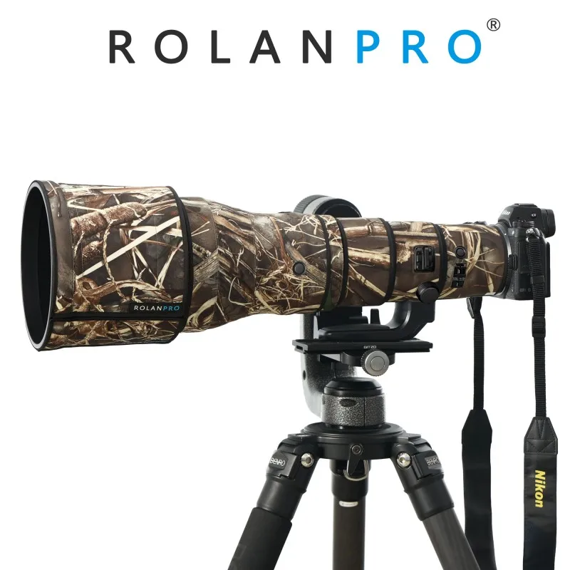 ROLANPRO 방수 렌즈 코트, 니콘 Z 800mm F/6.3 VR S 위장 슬리브..