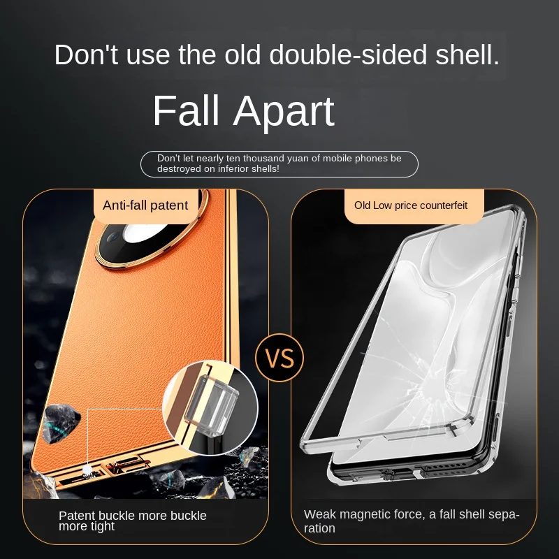 Premium Dual-Sided Protective Case with Glass Front and PU Leather Back