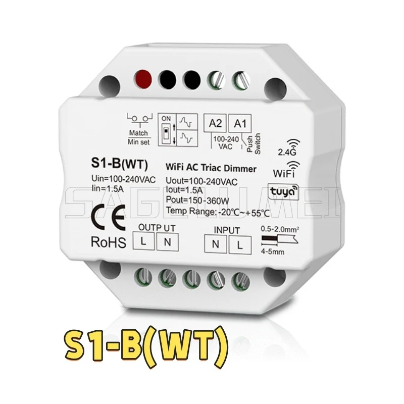Tuya Zigbee RF AC Triac Dimmer LED Controller Push Switch Control Smart Life Alexa Google smart light switch,led dimmer switch,led dimmer controller,smart dimmer switch