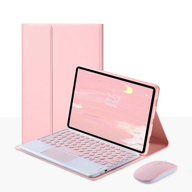 Enhanced Tablet Magic Keyboard with Magnetic Touchpad and Leather Cover
