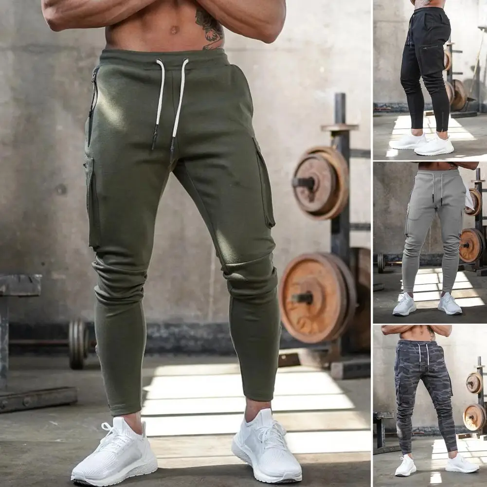 

Men Joggers Pants Sweatpants Camouflage Drawstring Streetwear Cargo Pants Skinny Sports Trousers for Training Men Workout Pants