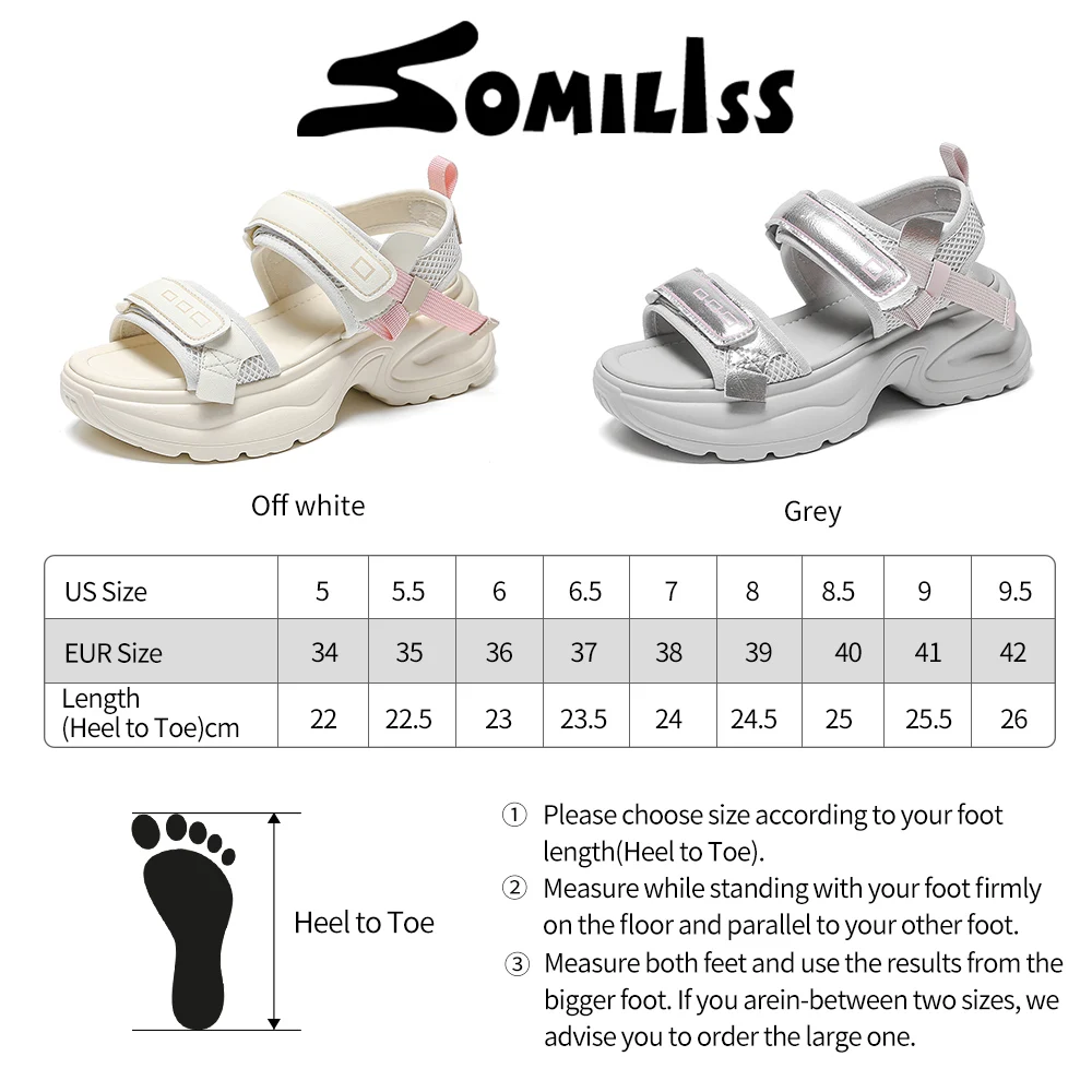 SOMILISS Women Chunky Platform Sandals Microfiber Leather Fabric Outdoor Beach Summer Fashion Causal Sandals