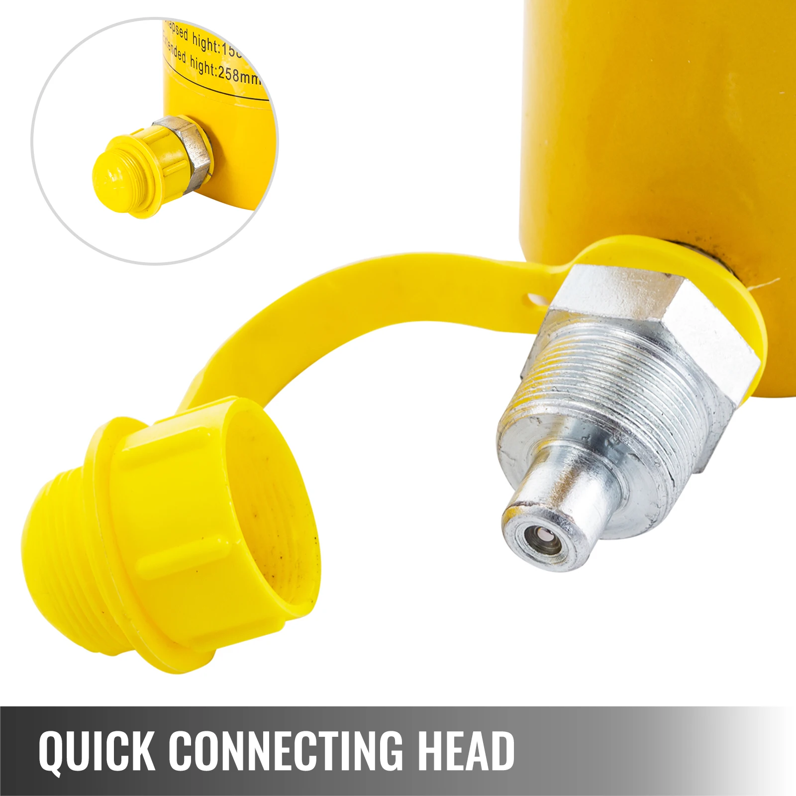 VEVOR 20T/30T/60T Hollow Plunger Hydraulic Cylinder Jack Single Acting Ram Cylinder 100mm Heavy Duty Lifting Tool 5