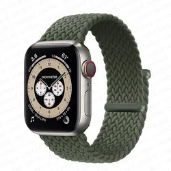 Braided Nylon Solo Loop for Smartwatch - Adjustable Watch Strap Bracelet (4inverness green)