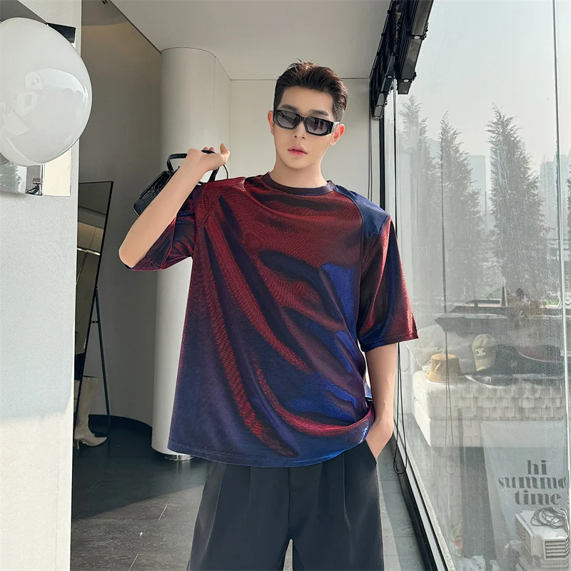 

Футболка SYUHGFA мужская с коротким рукавом, модный Свободный Повседневный Топ с ярким лицом, однотонная, с круглым вырезом, лето 2024