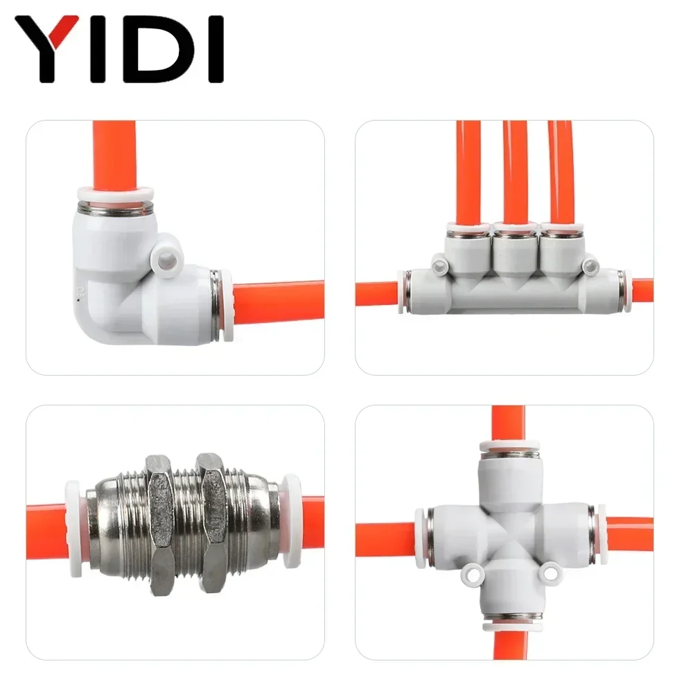 Pneumatic Air Connector Compressor Hose Fittings Sets Quick Release Connectors Kit Pipe Repair Y L T X Shaped 4mm 8mm 12mm