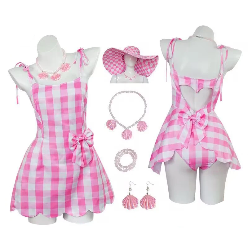 

Cosplay Costume Plaid Dress for Women Margot Robbie Kids Cosplay Skirt Clothe Suit Halloween Movie Uniform