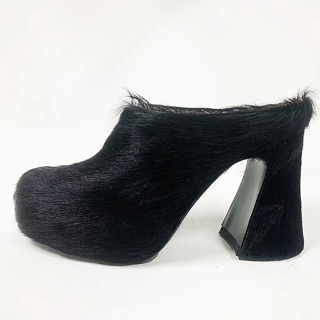 MAGDA BUTRYM Faux fur-lined satin mules | NET-A-PORTER