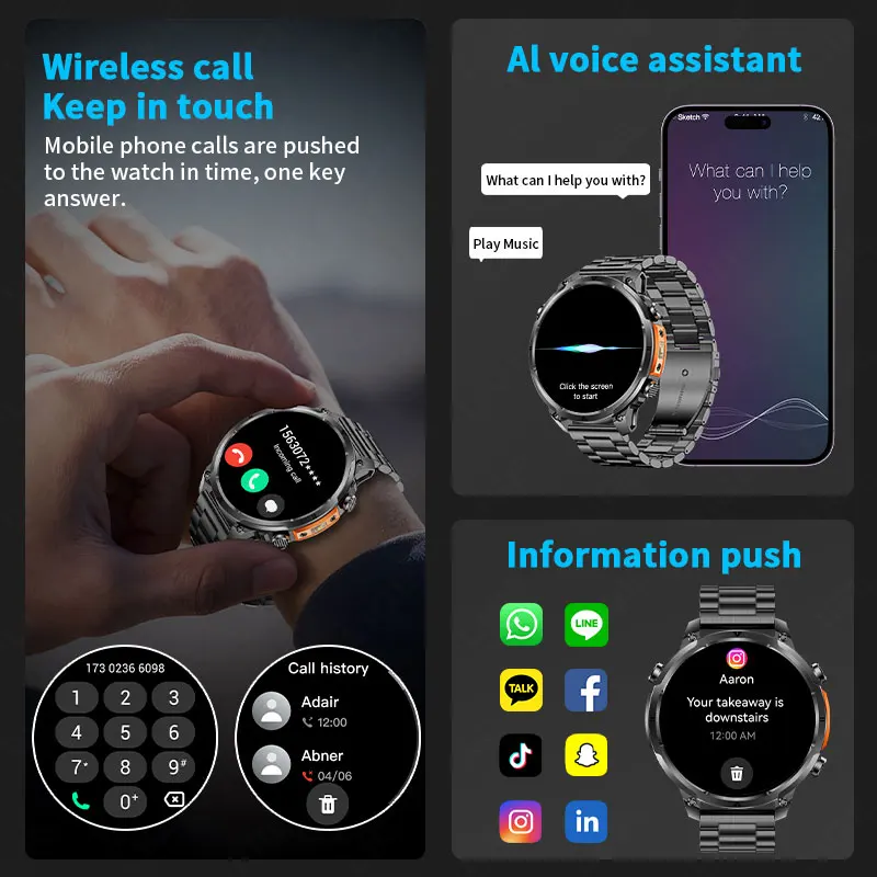 LIGE New GPS Smartwatch Man 720mAh Battery IP68 Waterproof Bluetooth Call 1.7" HD Sports Flashlight Compass Men Smart Watch 2026