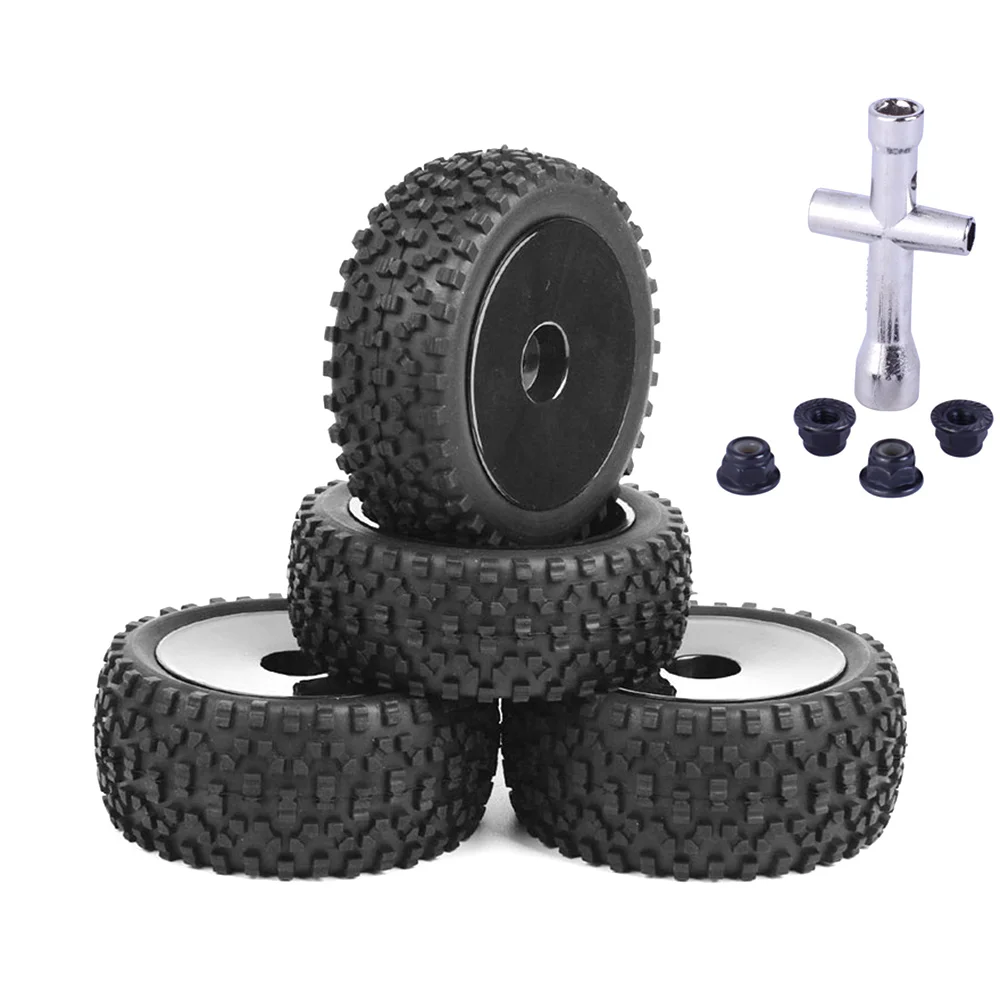 

4Pcs 85mm Tires Wheel Tyre for Wltoys 144001 124019 104001 RC Car Upgrade Parts 1/10 1/12 1/14 Scale Off Road Buggy,2