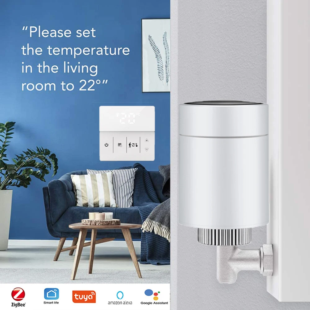 Tuya Zigbee 3.0 Smart Thermostat Radiator Valve Actuator TRV Programmable Temperature Controller With Alexa Google Home Gateway images - 6